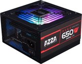 Azza 650 Watt BRONZE PC Interne voeding / PSU met RGB Verlichting 80PLUS - PSAZ-650W(ARGB) power supply unit 20+4 pin ATX - Zwart