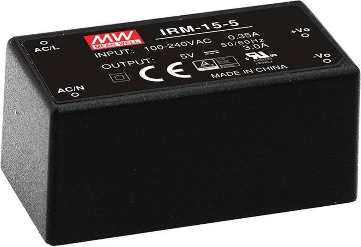Mean Well IRM-15-12 AC/DC-printnetvoeding 12 V/DC 1.25 A 15 W