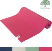 Tapis de Yoga Bodhi Tree - 6 mm - 183x61 cm - Tapis de yoga studio avec sangle de transport - Extra épais - Tapis de Fitness Tapis de sport - Antidérapant - Rose rouge