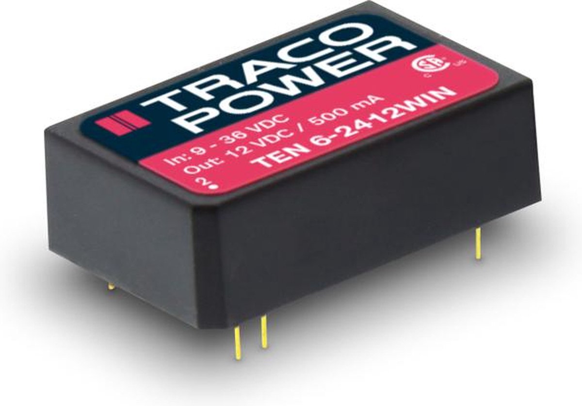 TracoPower TEN 6-2411WIN DC/DC-converter, print 24 V/DC 5 V/DC 1.2 A 6 W Aantal uitgangen: 1 x Inhoud 1 stuk(s)
