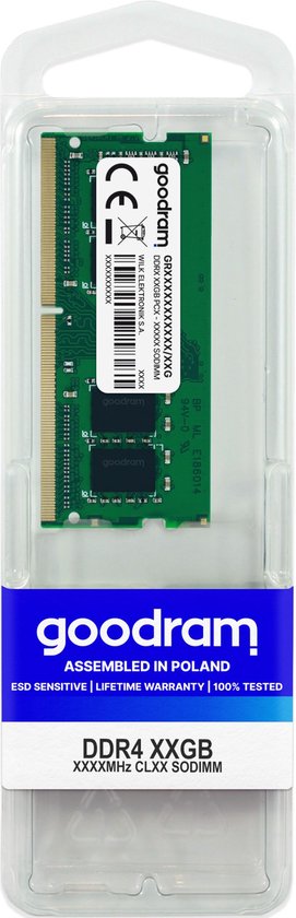 RAM Memory GoodRam CL22 SODIMM 8 GB DDR4 3200 MHZ DDR4 8 GB