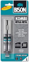 Bison Kombi Metaal Blister 24 ml, snelle 2-componenten epoxylijm in een praktische verpakking in de juiste verhouding, inclusief mengbakje en spatel, temperatuurbestendig van -40°C tot +120°C
