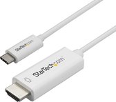 StarTech.com Adaptateur USB-C vers HDMI de 1m - Câble Vidéo USB Type C vers HDMI 2.0 - 4K60Hz - Compatible Thunderbolt 3 - Convertisseur USB-C à HDMI - DP 1.2 Alt Mode HBR2 - Blanc (CDP2HD1MWNL)