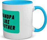 Akyol - grandpa like no other koffiemok - theemok - blauw - Opa - geweldige opa - niemand anders - verjaardag - cadeau - kado - bedankje - geschenk - 350 ML inhoud