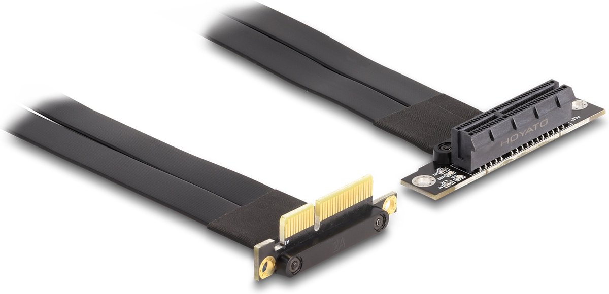 Delock Riser Card PCI Express x4 male 90° angled to x4 slot 90° angled with cable 30 cm