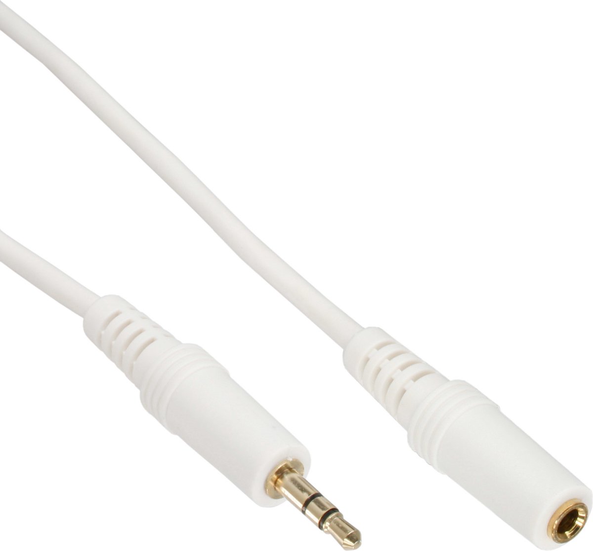 3,5mm Jack stereo audio verlengkabel - verguld / wit - 3 meter