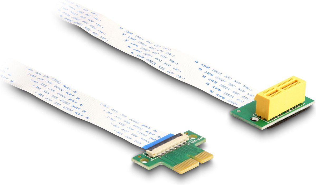 Delock Riser Card PCI Express x1 male to x1 slot 90° angled with FPC cable 30 cm