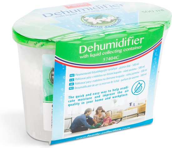 Luchtontvochtiger voor in Huis met Jasmijn Geur - Vocht Vreter Inclusief Vochtmagneet Vulling - Vochtvanger voor Binnen - voor Badkamer, Woonkamer of Slaapkamer