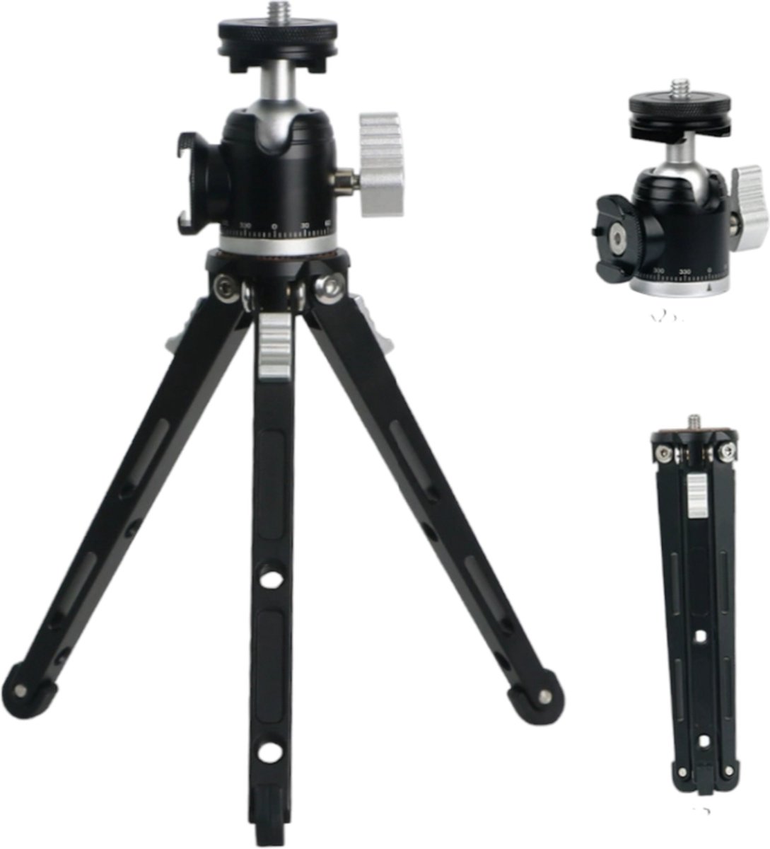Professional Statief - Tripod - Desktop - Aluminium - DSLR - Statief - Fotografie - Mini statief -Smartphone houder - Smartphone Clip