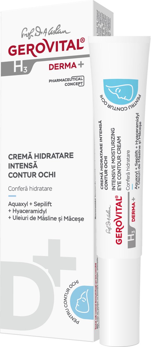 Goedkoopste Oogcontour Intense Hydratatiecrème - 15ml - gevoelige huid - rimpels - gezichtverzorging - dermatocosmetisch product - Gerovital H3 DERMA