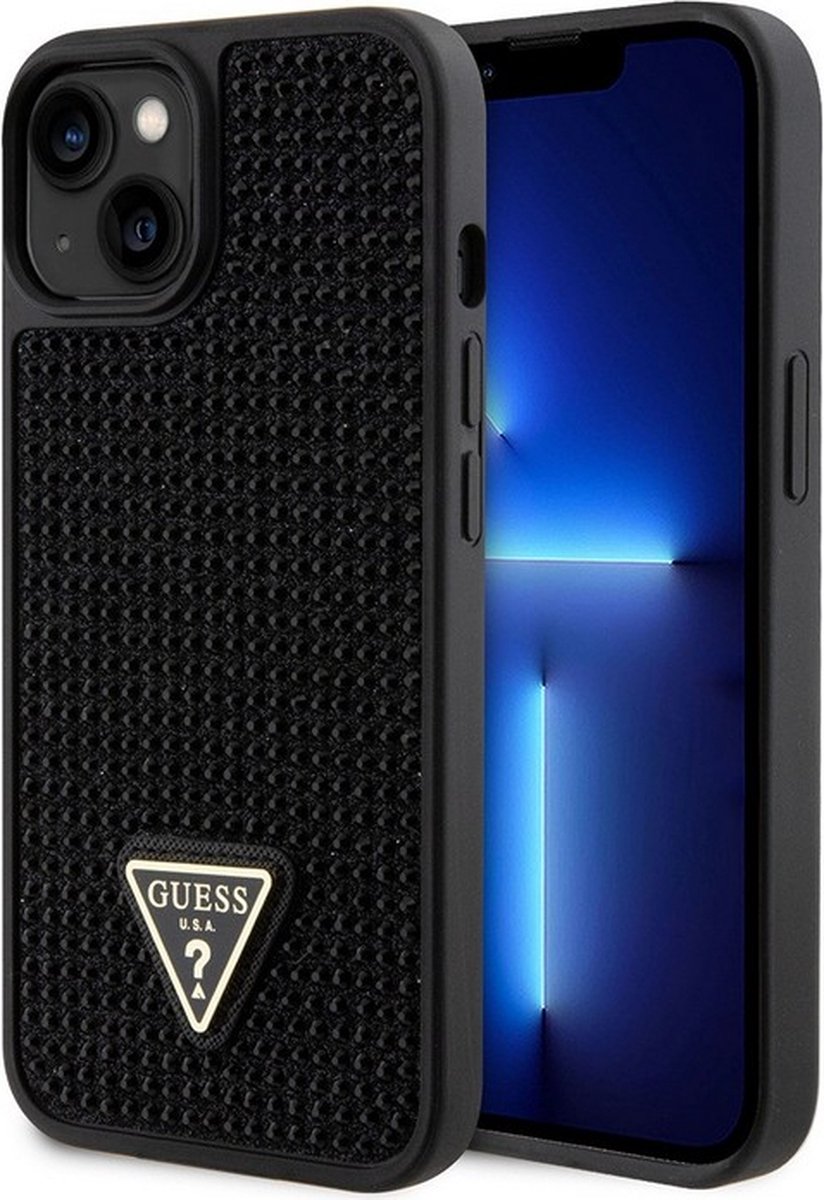 Guess Rhinestones Back Case - Geschikt voor Apple iPhone 15 Plus (6.7") - Zwart
