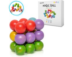 KLUZOO Magic Ball Houten Speelgoed - Motoriek Montessori Speelgoed - Educatief Speelgoed voor Jongens en Meisjes - Fidget Toys