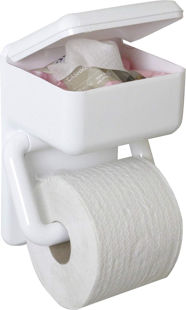 Wenko Porte-papier toilette 2 en 1 avec étagère pour papier toilette  humide, en