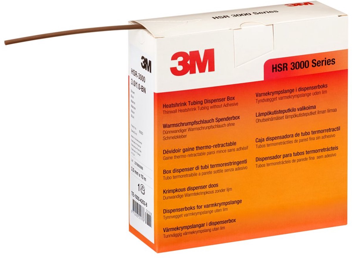 3M™ krimpkous dunwandig Ø6/2mm (3:1) 10 meter bruin - per 3 stuks (7000099182)
