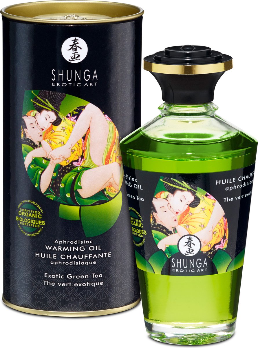 Goedkoopste Shunga - Verwarmende Olie - Om Van Het Lichaam Te Likken - Green Tea