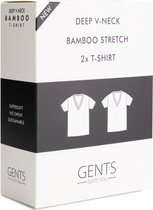 Gents - T-shirts 2 pack bamboe V-hals - Maat S