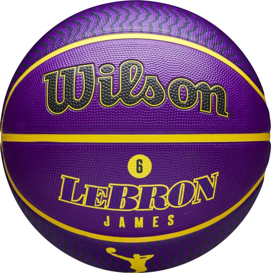 Wilson NBA Player Icon LeBron James Outdoor Ball WZ4027601XB, Unisex, Purper, basketbal, maat: 7