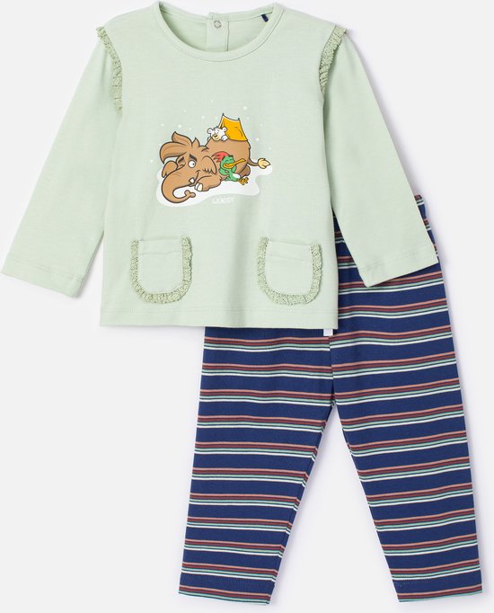 Woody pyjama baby meisjes - pastelgroen - mammoet - 232-10-PLG-S/704 - maat 62