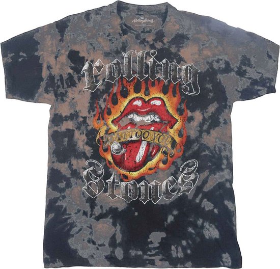 The Rolling Stones - Tattoo Flames Kinder T-shirt - Kids tm 6 jaar - Grijs