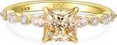 Ava – Princess Champagne Moissanite Ring - 0.4 karaat