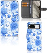 Hoesje voor Google Pixel 8 Flowers Blue