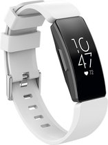 Bandje geschikt voor Fitbit Inspire HR - Maat S - Bandje - Horlogebandje - Siliconen - Wit