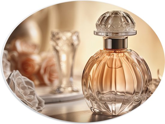 PVC Schuimplaat Ovaal - Parfum - Rozen - 40x30 cm Foto op Ovaal (Met Ophangsysteem)