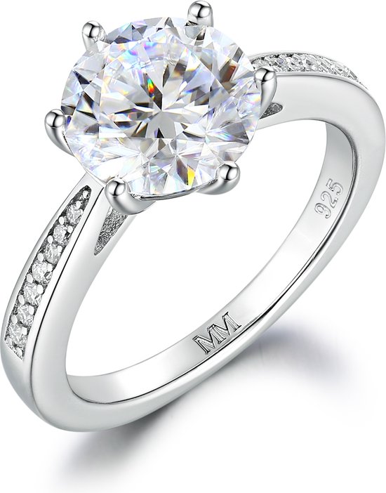 Sophia Moissanite Verlovingsring met Pavé Zijstenen