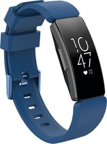 Bandje geschikt voor Fitbit Inspire HR - Maat S - Bandje - Horlogebandje - Siliconen - Donkerblauw