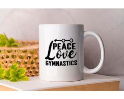 Mok Peace Love Gymnastics - Fitness - Gift - Cadeau - GymLife - Workout - Exercise - GymLeven - Oefening - GezondLeven - Bodybuilding - Vooruitgang