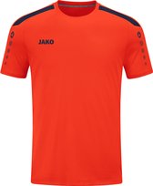 JAKO Shirt Power Korte Mouw Kind Oranje-Marine Maat 164