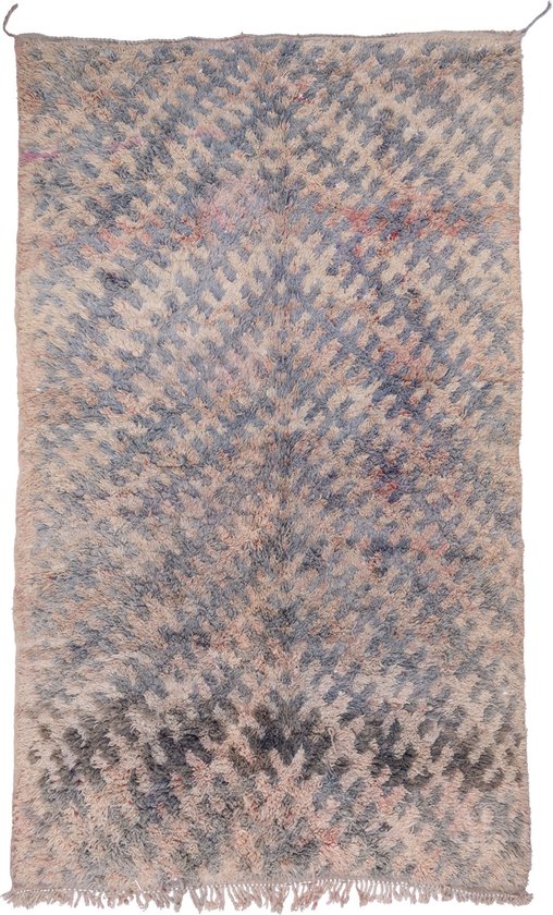 Vloerkleed Vintage - Marokkaans Vloerkleed - 300 x 180 cm - Handgemaakt, Kleurrijk & Uniek - Gemaakt van 100% wol - Hoogpolig Beni Mguild Tapijt