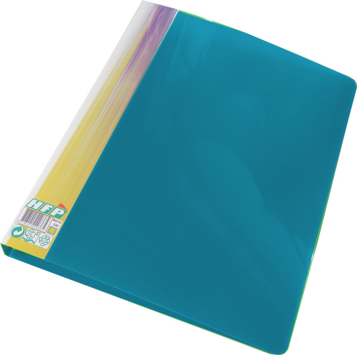 20x EXXO-HFP #21832 Stevige PP Ringband - A4 2-D Ring 25mm - Turquoise
