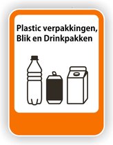 Plasticverpakking, Blik, Drinkpakken pictogram sticker.
