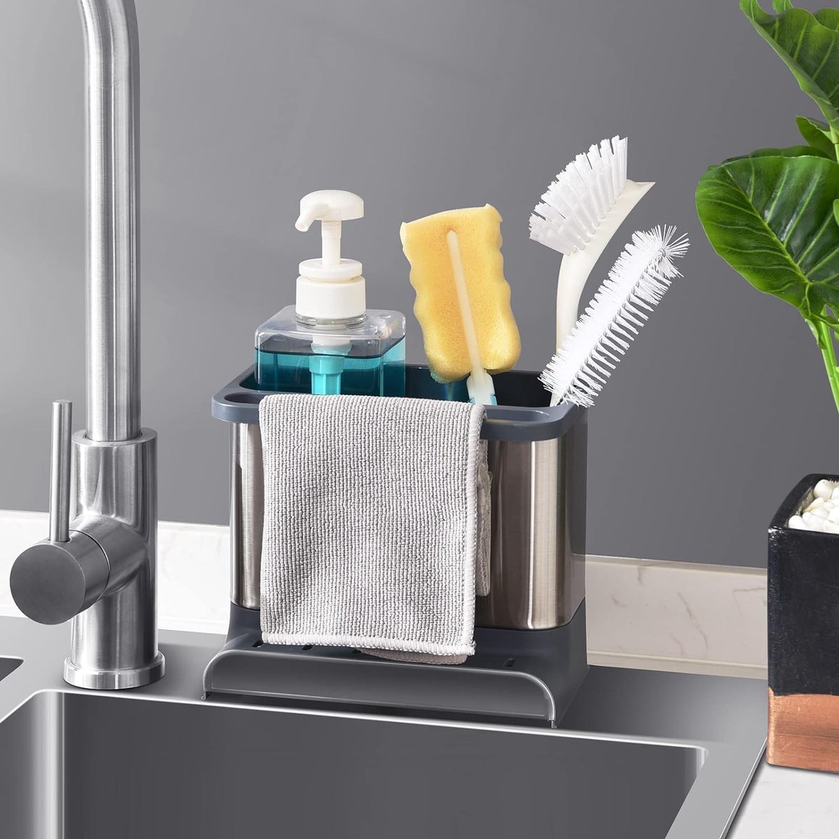 Spoelbak-organizer, sponge holder, detergent holder, Gootsteenorganizer / Sink organizer