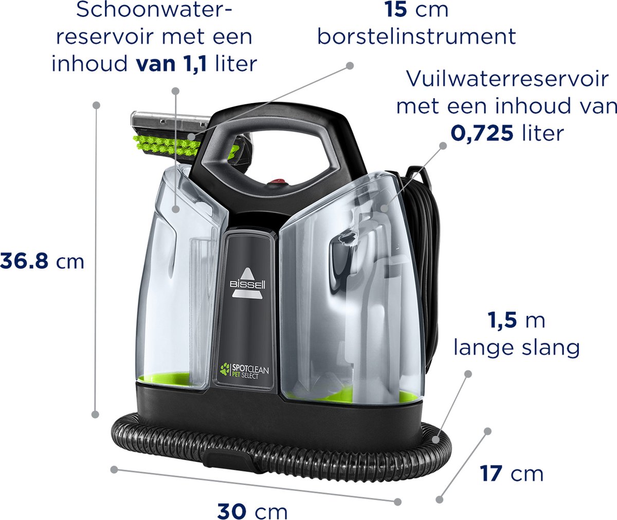 BISSELL SpotClean® HydroSteam™ Select 3697N - Nettoyant pour taches