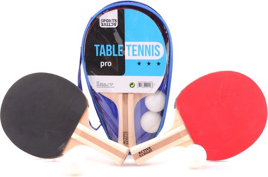 Foto: Tafeltennis batjes inclusief ballen tennis set compleet met 3 ballen buitenspeelgoed