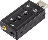 Deltaco UAC-03 Externe Geluidskaart - USB naar 2 x 3.5 mm Output - Zwart