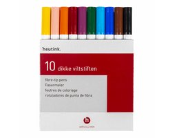 Viltstiften Dikkertjes assorti | extra dik | etui a 10 stuks | Heutink