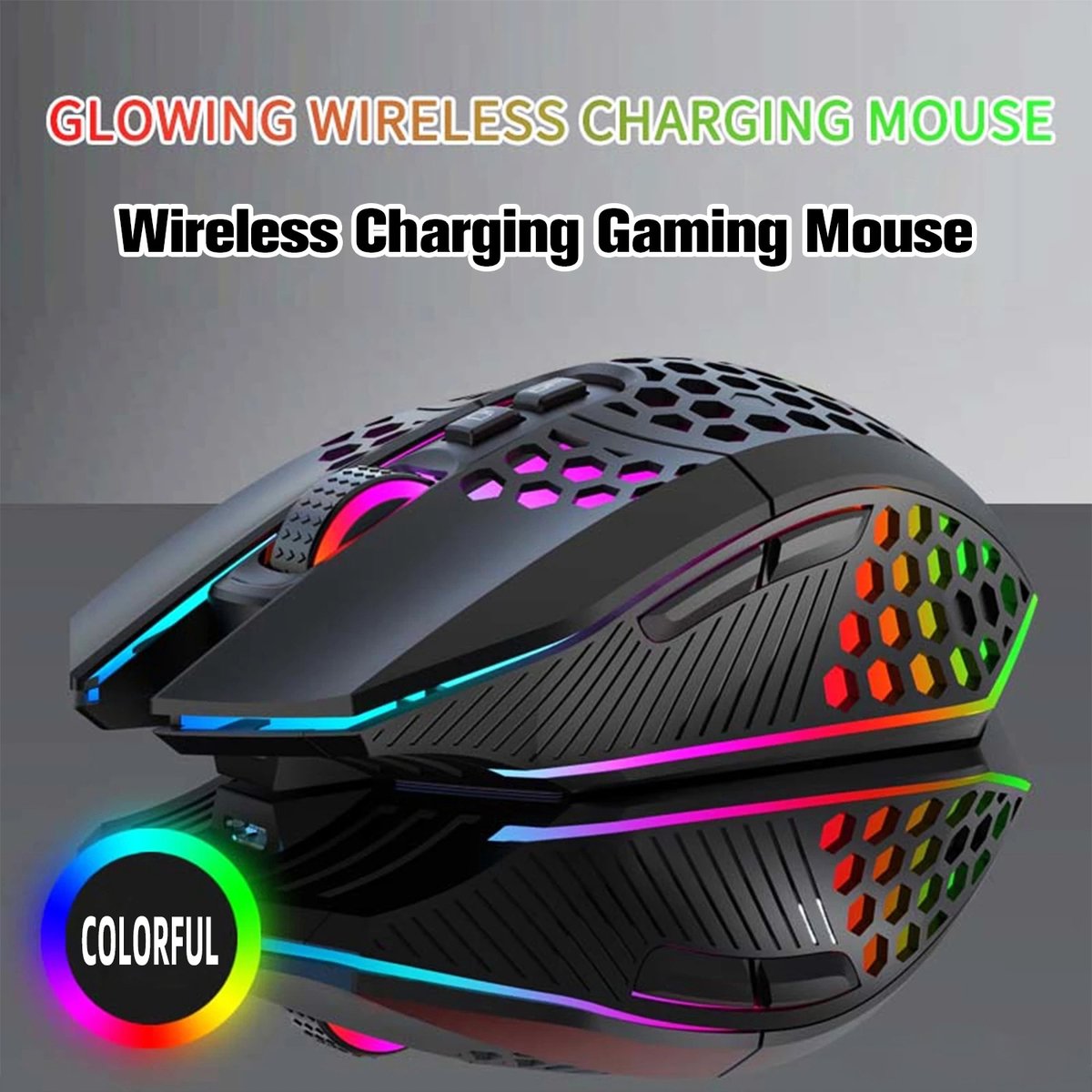 HXSJ T500 Draadloze Gaming Muis - Ultra licht - Licht zwart thumbnail 3