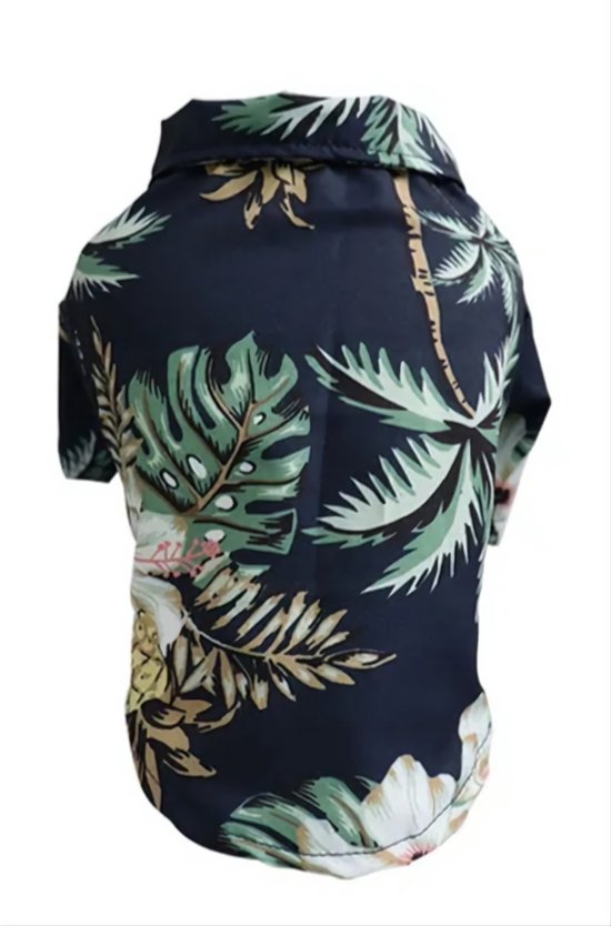 Blouse voor honden| Hawaii | Palm zwart | LET OP !!! MAATTABEL !!!