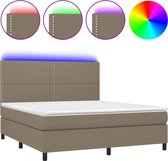 vidaXL-Boxspring-met-matras-en-LED-stof-taupe-160x200-cm
