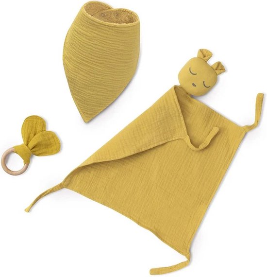 Baby - Geschenkset - Doudou - bijtring - zeverslab - geboorte - kraamcadeau - feestdagen van Ebi & Ebi — afbeelding 2