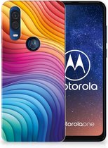 TPU Hoesje geschikt voor Motorola One Vision Regenboog