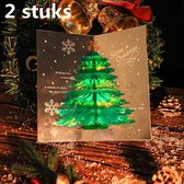 Carte Pop-up enchanteresse en forme d'arbre de Noël 3D – Envoyez un message de vœux de Noël magique – Vert