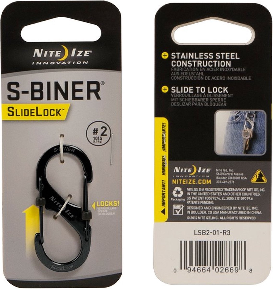 Nite Ize S-Biner Karabijnhaak Slidelock Zwart #2