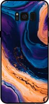 Smartphonica Telefoonhoesje voor Samsung Galaxy S8 marmer look - backcover marmer hoesje - Blauw / TPU / Back Cover geschikt voor Samsung Galaxy S8