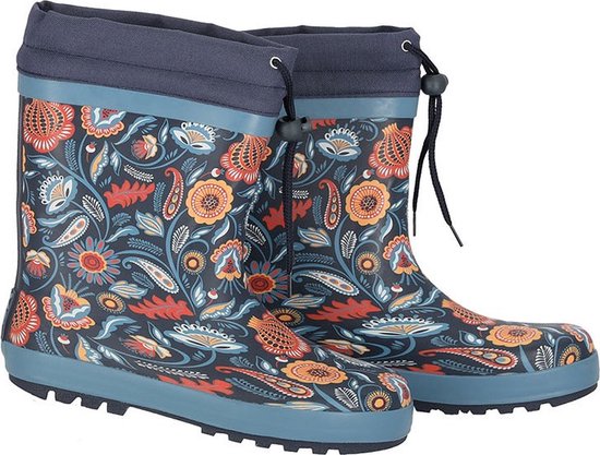 XQ Bottes de pluie pour femmes femme - botte doublée - caoutchouc - imprimé bleu - Blizzard - taille 38