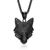 cooltime Viking wolf hanger ketting roestvrij staal ketting 58,4 cm