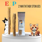EDP Kat - Kauwartikelen - 2 Matatabi - Stokjes - Anti Stress - Voor Vuurwerk - Speelgoed - 1ST